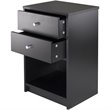 Pemberly Row Transitional Wood Accent Table with 2 Drawers in Black