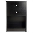 Pemberly Row Transitional Wood Accent Table with 2 Drawers in Black