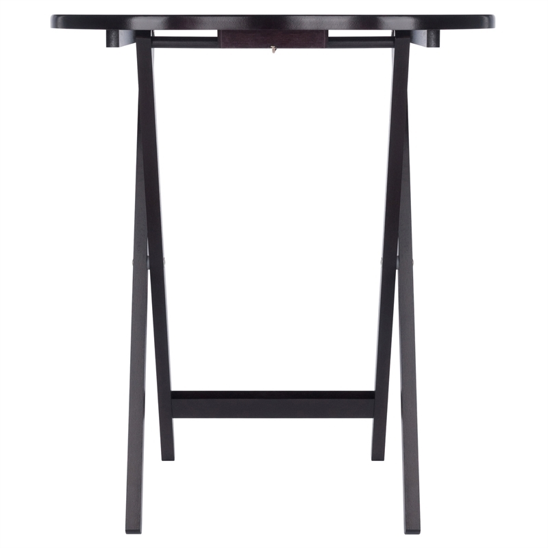 Pemberly Row 5-Piece Transitional Solid Wood TV Table Set in Espresso