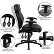 Pemberly Row Faux Leather High Back Executive Office Chair in Black