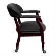 Pemberly Row Leather Guest Chair with Casters in Black