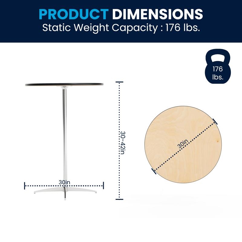 Pemberly Row Round Wood Cocktail Table in Natural and Black Finish