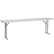Pemberly Row Granite Plastic Folding Training Table in White