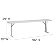 Pemberly Row Granite Plastic Folding Training Table in White
