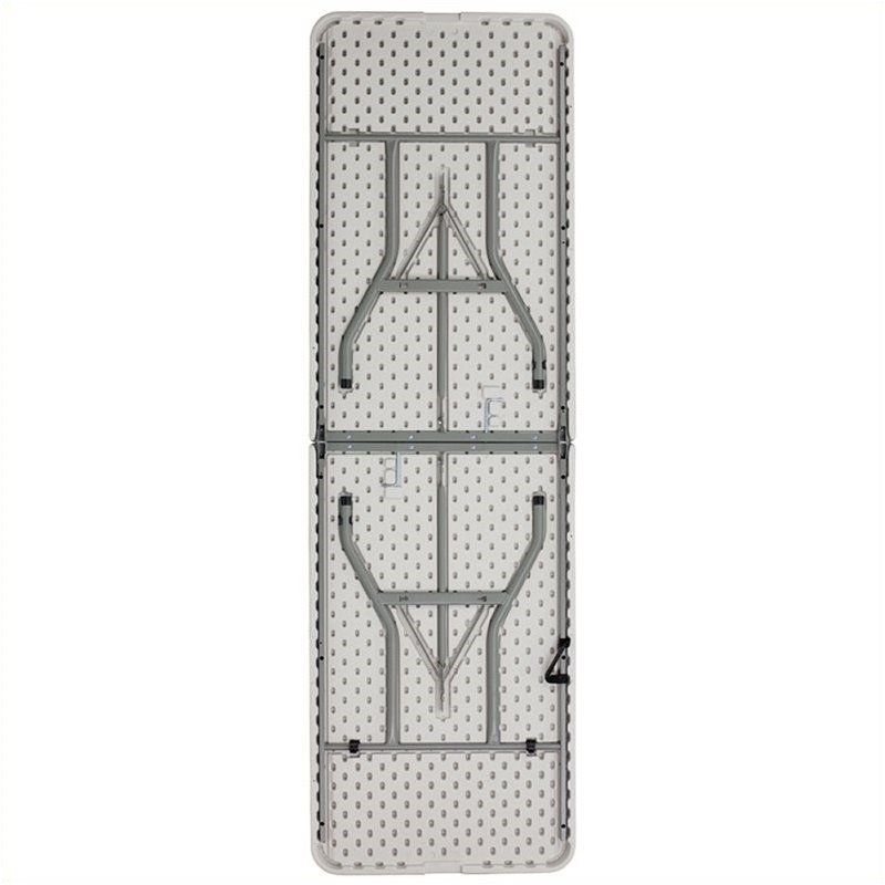 Pemberly Row Plastic Bi Folding Table in White