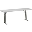 Pemberly Row Granite Plastic Folding Training Table in White