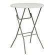 Pemberly Row Round Bar Height Folding Table in White