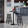 Pemberly Row 3-Piece Transitional Solid Wood/Metal Pub Set in Black