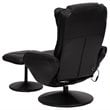 Pemberly Row Massaging Black Recliner and Ottoman with Wrapped Base