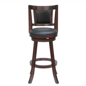 Pemberly Row 26.25&quot Contemporary Wood Swivel Stool in Cherry