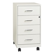 Pemberly Row 4-Drawer Modern Metal File Cabinet in Pearl White