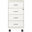 Pemberly Row 4-Drawer Modern Metal File Cabinet in Pearl White