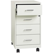 Pemberly Row 4-Drawer Modern Metal File Cabinet in Pearl White