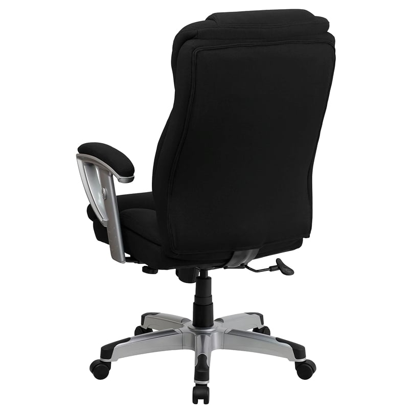 Pemberly Row Contemporary Fabric Tall Office Chair with Arms in Black