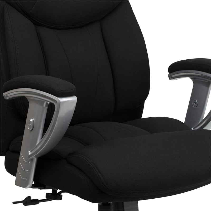 Pemberly Row Contemporary Fabric Tall Office Chair with Arms in Black