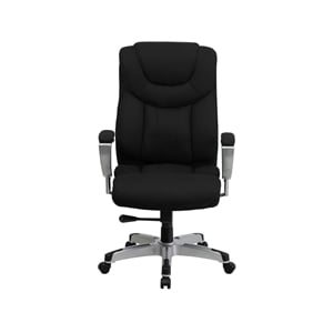 Pemberly Row Contemporary Fabric Tall Office Chair with Arms in Black