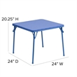Pemberly Row Metal/Steel and Vinyl Kids Folding Table in Blue