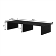 Pemberly Row Contemporary Large Monitor Riser in Black Wood Finish