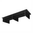 Pemberly Row Contemporary Large Monitor Riser in Black Wood Finish