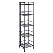 Pemberly Row 5 Tier Folding Metal Shelf - Black