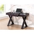 Pemberly Row Trendy Desk with Drawer in Espresso
