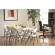 Pemberly Row 6' Metal Center Folding Table in White Finish