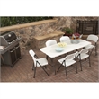 Pemberly Row 6' Metal Center Folding Table in White Finish