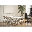 Pemberly Row 6' Metal Center Folding Table in White Finish