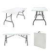 Pemberly Row 6' Metal Center Folding Table in White Finish