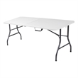 Pemberly Row 6' Metal Center Folding Table in White Finish