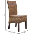 Pemberly Row Coastal Wicker / Rattan Dining Chair in Brown (Set of 2)