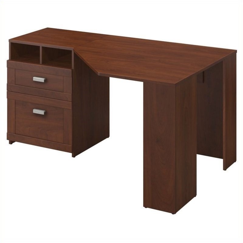 Pemberly Row Reversible Corner Desk in Hansen Cherry PR494825