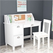 Pemberly Row Wood and MDF Writing Desk with Chair in White Finish