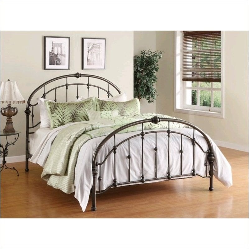 Pemberly Row Queen Metal Bed In Antique Pewter PR 495296   1463141 L 