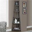 Pemberly Row 5 Shelf Corner  Bookcase in Dark Taupe