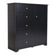 Pemberly Row Door Chest with 5 Drawers in Pure Black
