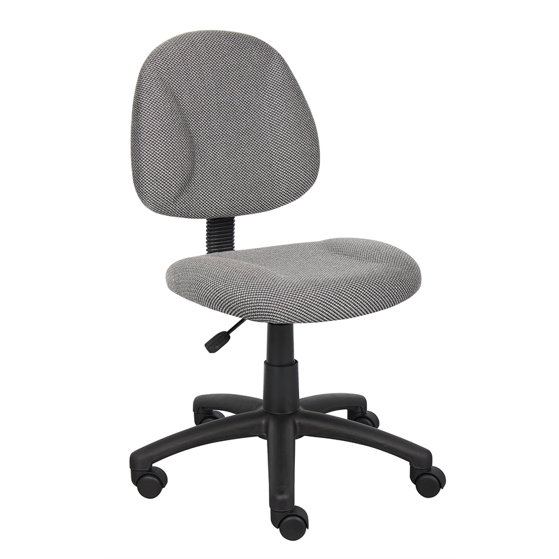 Pemberly Row Fabric/Nylon Adjustable Posture Office Chair in Gray