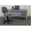 Pemberly Row Fabric/Nylon Adjustable Posture Office Chair in Gray