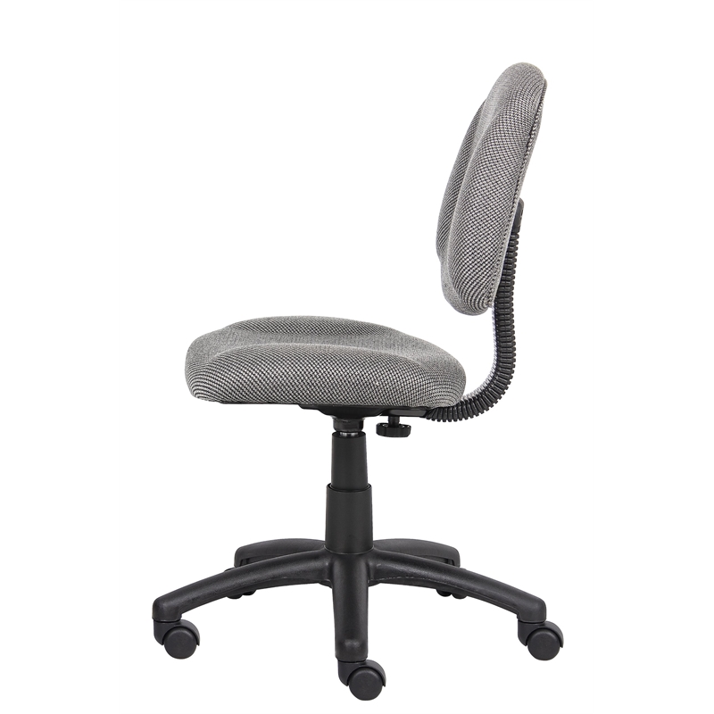 Pemberly Row Fabric/Nylon Adjustable Posture Office Chair in Gray