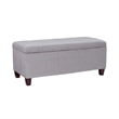 Pemberly Row Transitional Microfiber Shoe Storage Ottoman in Gray