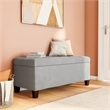 Pemberly Row Transitional Microfiber Shoe Storage Ottoman in Gray