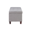 Pemberly Row Transitional Microfiber Shoe Storage Ottoman in Gray