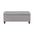 Pemberly Row Transitional Microfiber Shoe Storage Ottoman in Gray