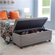 Pemberly Row Transitional Microfiber Shoe Storage Ottoman in Gray