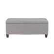 Pemberly Row Transitional Microfiber Shoe Storage Ottoman in Gray