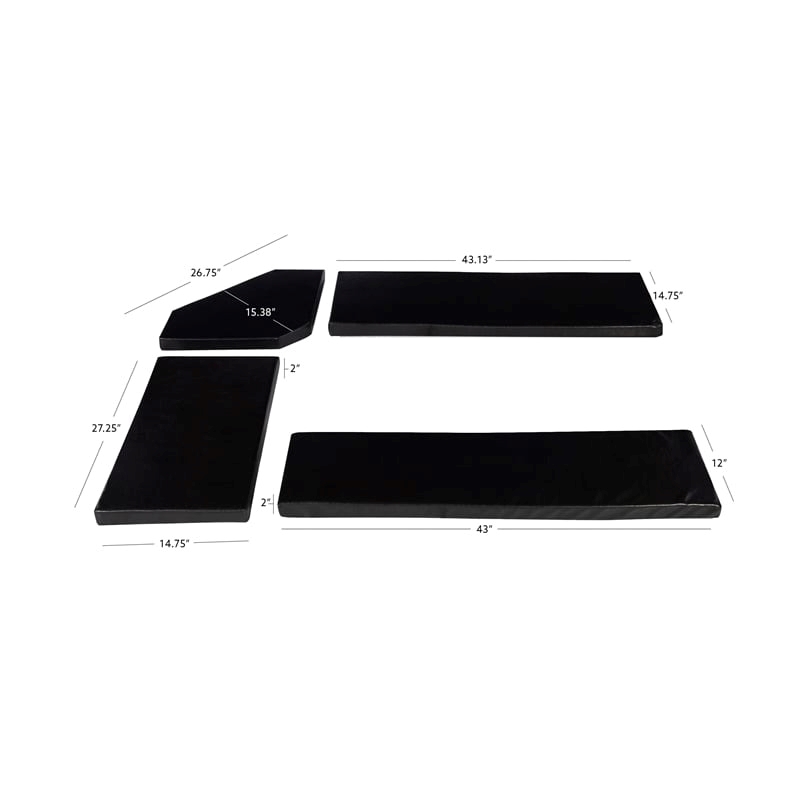 Pemberly Row 4-Piece Transitional Fabric Cushion Set in Black