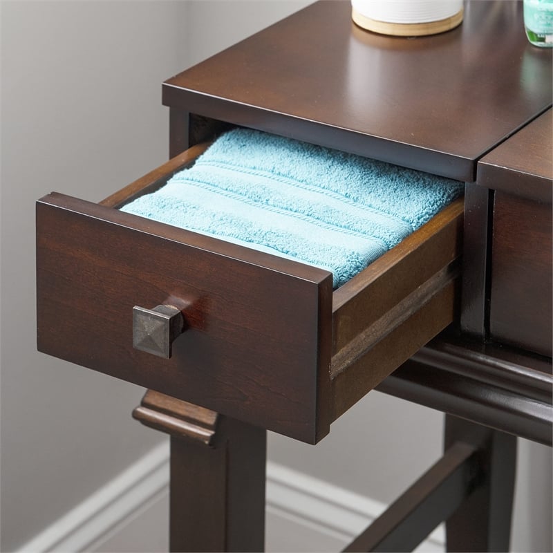 Pemberley Row Walnut Vanity Set Rectangular Flip Top 36