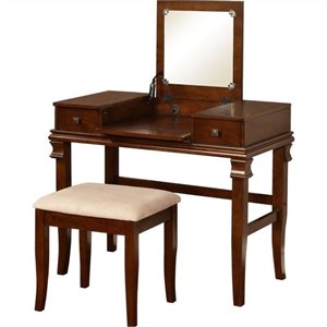Pemberly Row Vanity Set in Walnut (2 Pieces)