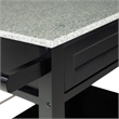 Pemberly Row Transitional Wood/Granite Top Kitchen Cart in Black