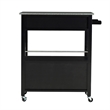 Pemberly Row Transitional Wood/Granite Top Kitchen Cart in Black